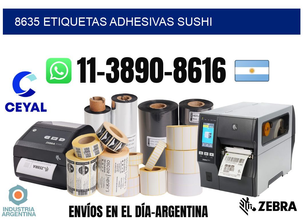 8635 etiquetas adhesivas sushi