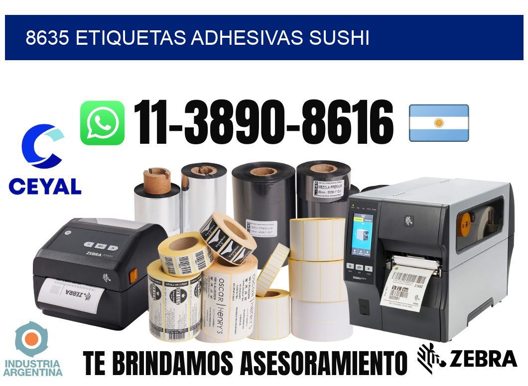 8635 etiquetas adhesivas sushi