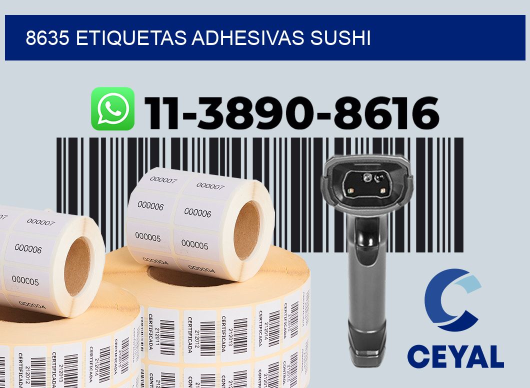 8635 etiquetas adhesivas sushi