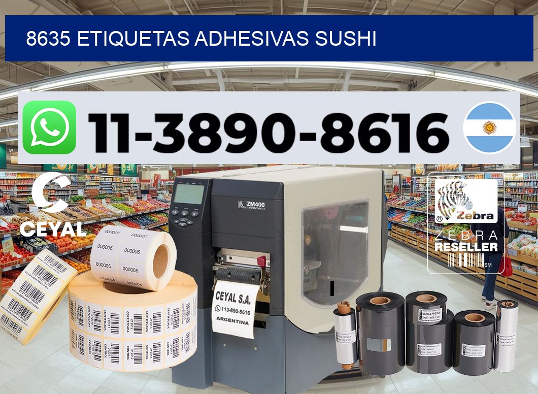 8635 etiquetas adhesivas sushi