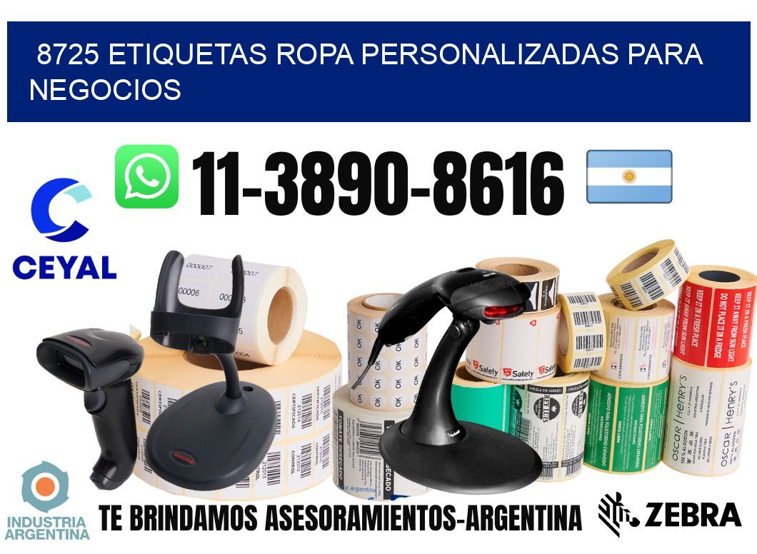 8725 Etiquetas ropa personalizadas para negocios