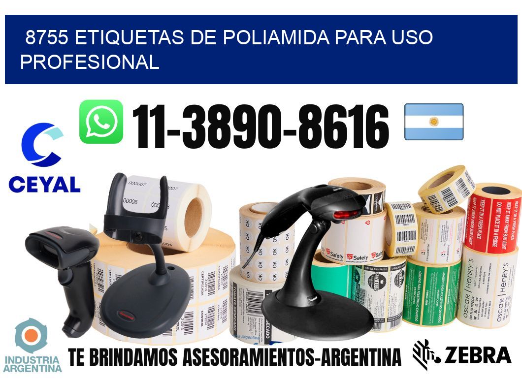 8755 Etiquetas de poliamida para uso profesional