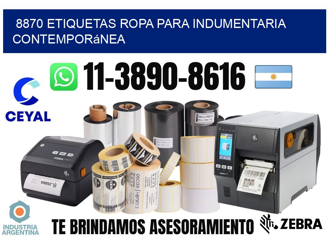 8870 Etiquetas ropa para indumentaria contemporánea