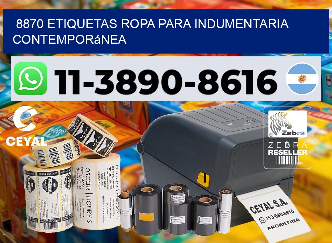 8870 Etiquetas ropa para indumentaria contemporánea