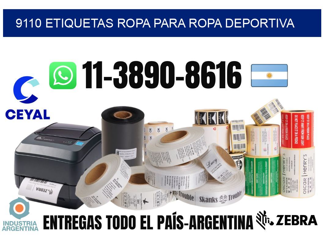 9110 Etiquetas ropa para ropa deportiva