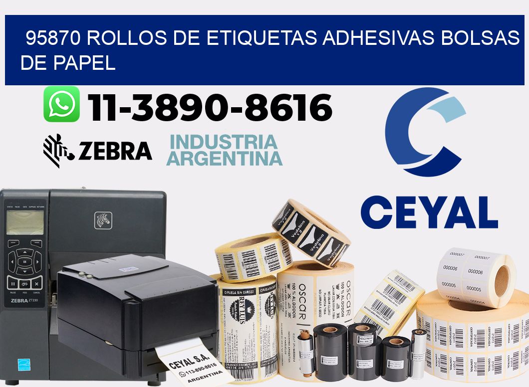 95870 rollos de etiquetas adhesivas bolsas de papel