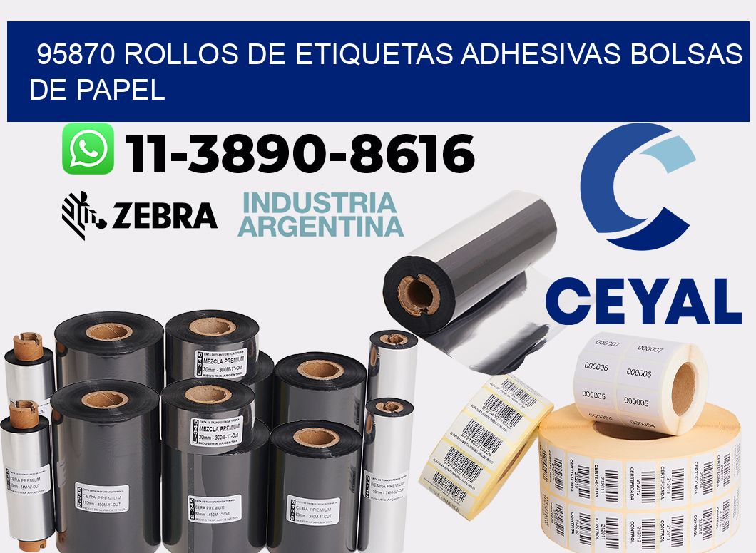 95870 rollos de etiquetas adhesivas bolsas de papel
