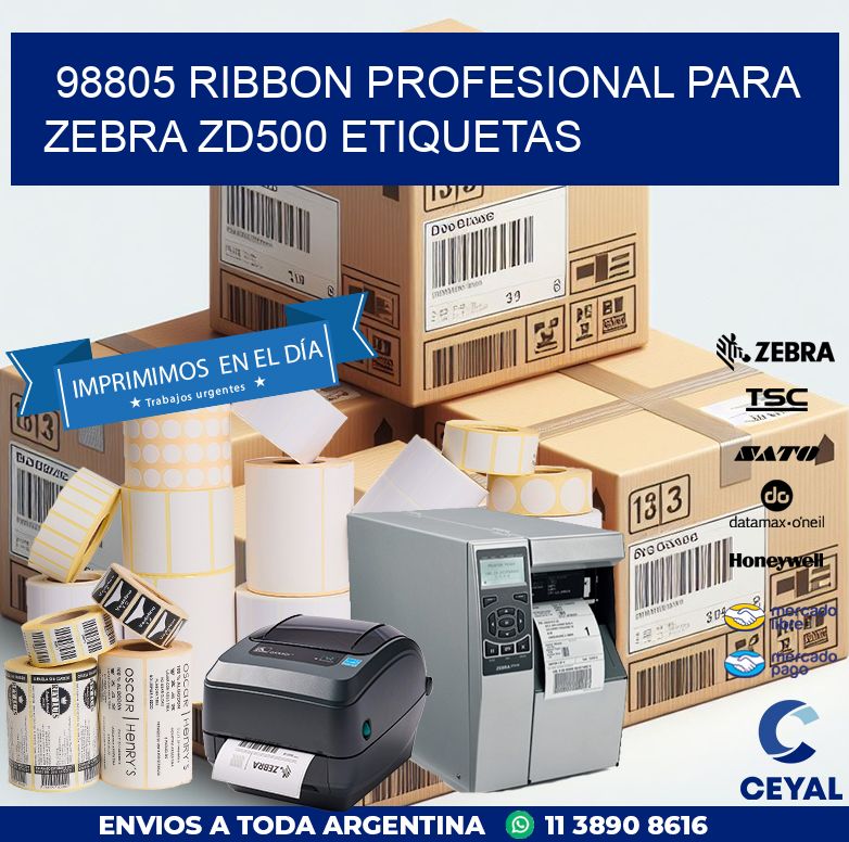 98805 ribbon profesional para zebra zd500 etiquetas
