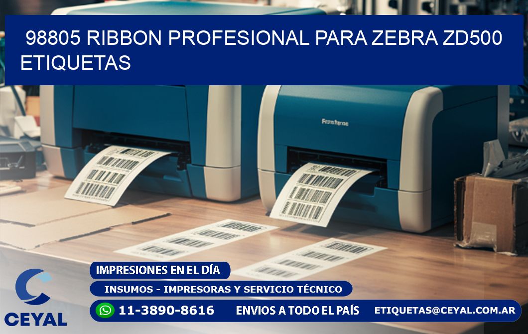98805 ribbon profesional para zebra zd500 etiquetas