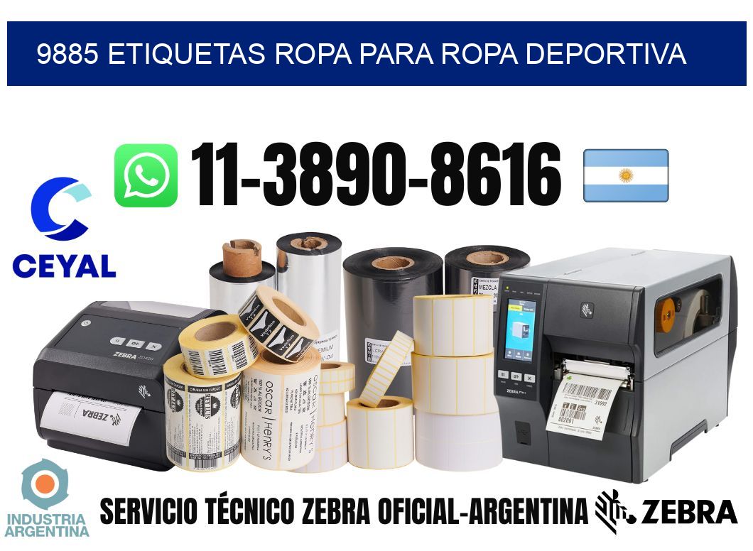 9885 Etiquetas ropa para ropa deportiva