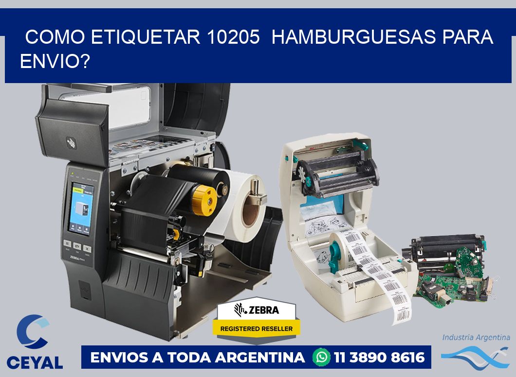 como etiquetar 10205 hamburguesas para envio?