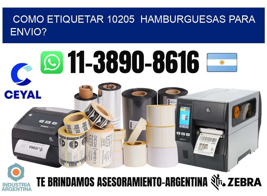 como etiquetar 10205 hamburguesas para envio?