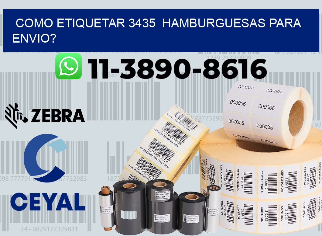 como etiquetar 3435  hamburguesas para envio?