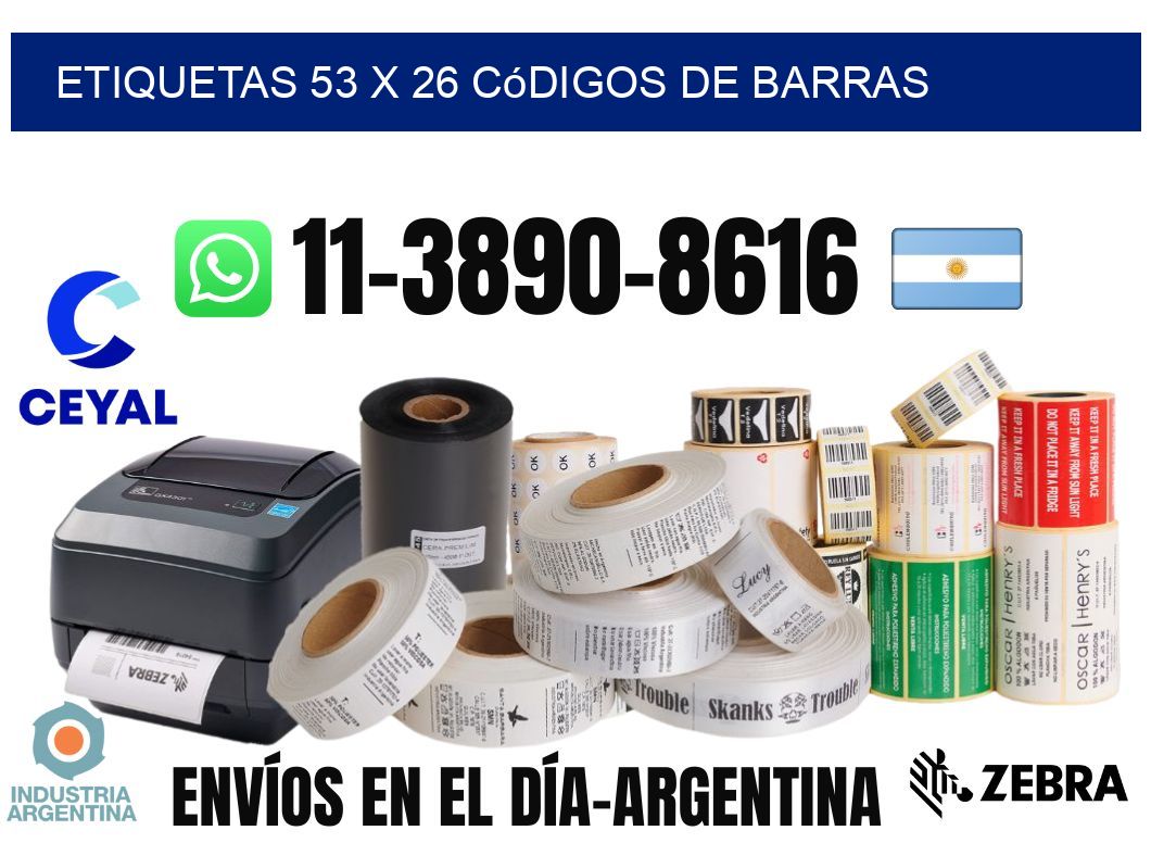 etiquetas 53 x 26 códigos de barras