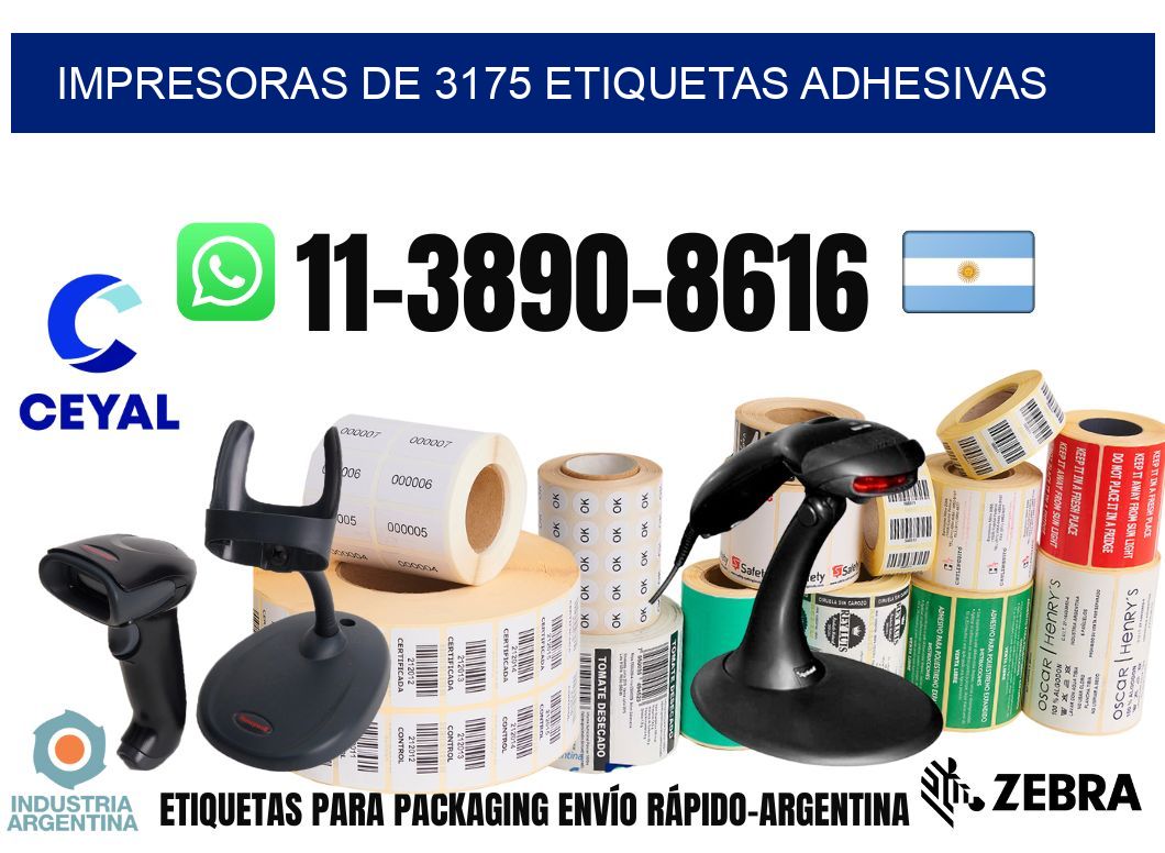 impresoras de 3175 etiquetas adhesivas