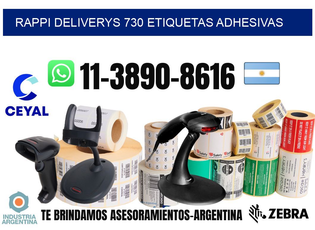 rappi deliverys 730 etiquetas adhesivas