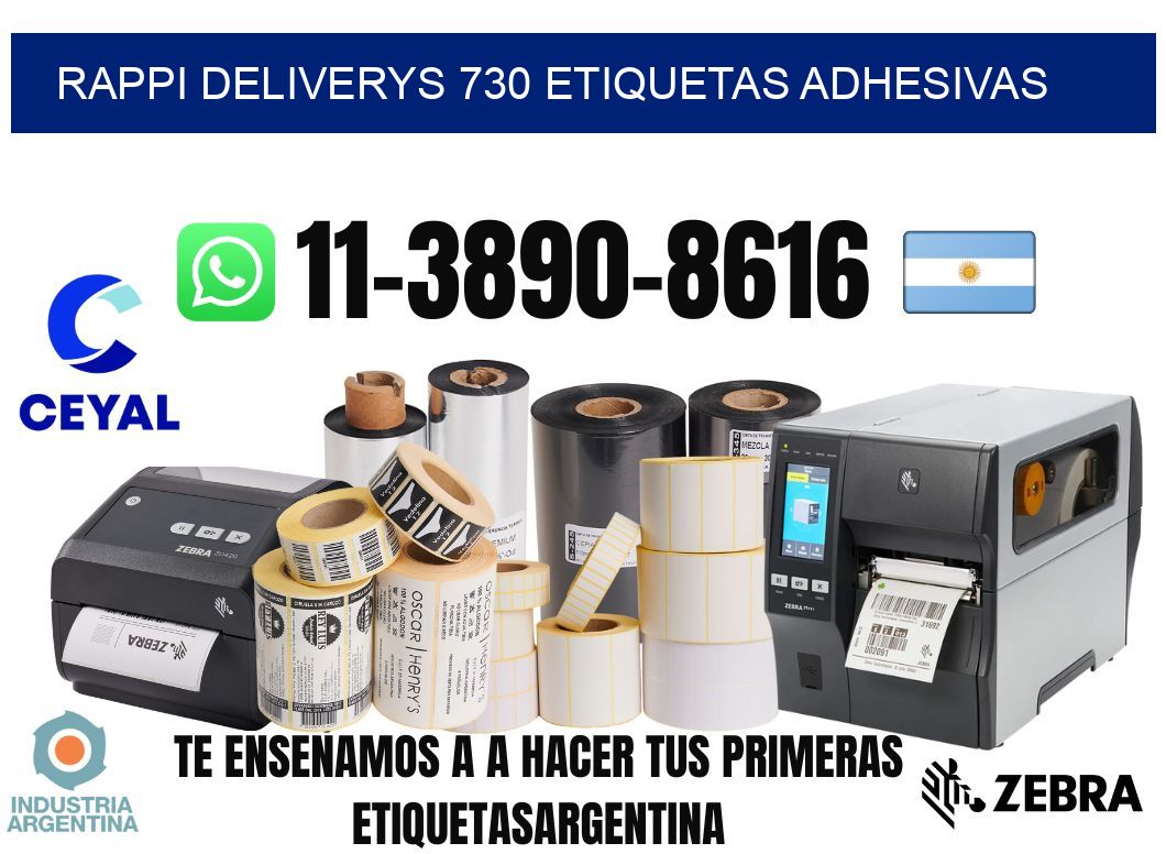rappi deliverys 730 etiquetas adhesivas