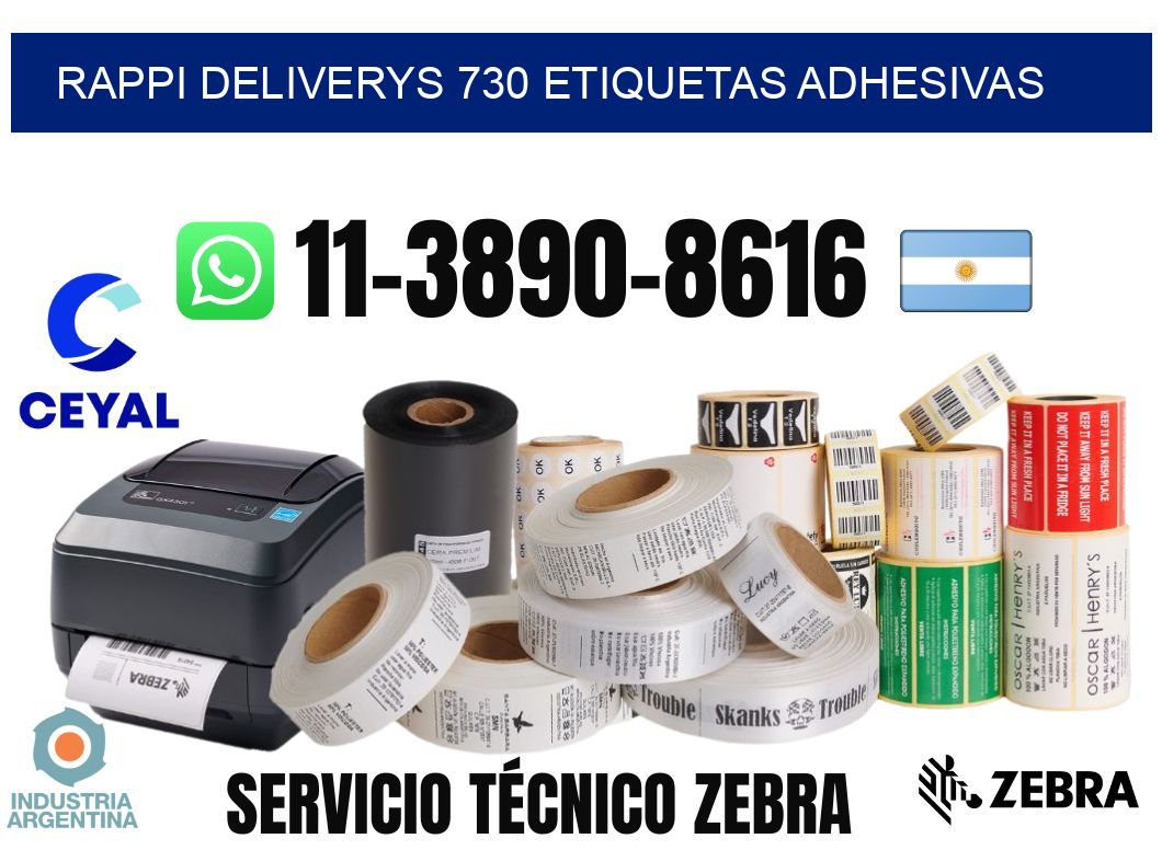 rappi deliverys 730 etiquetas adhesivas