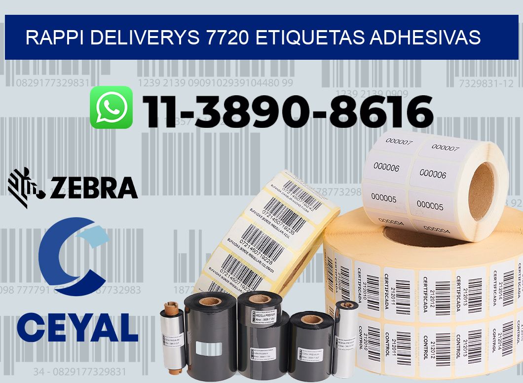rappi deliverys 7720 etiquetas adhesivas