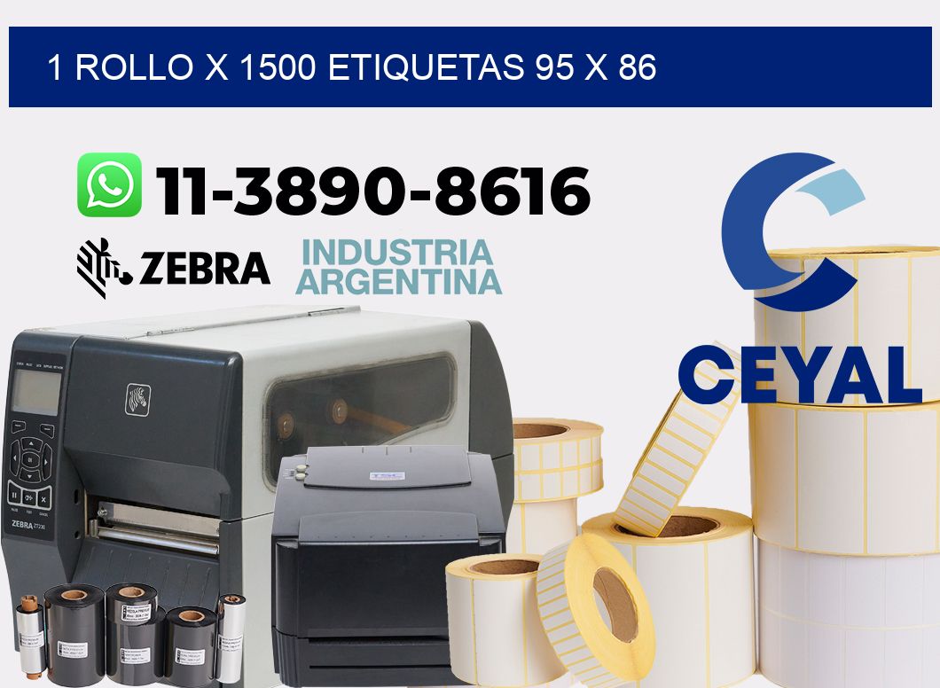 1 rollo x 1500 etiquetas 95 x 86