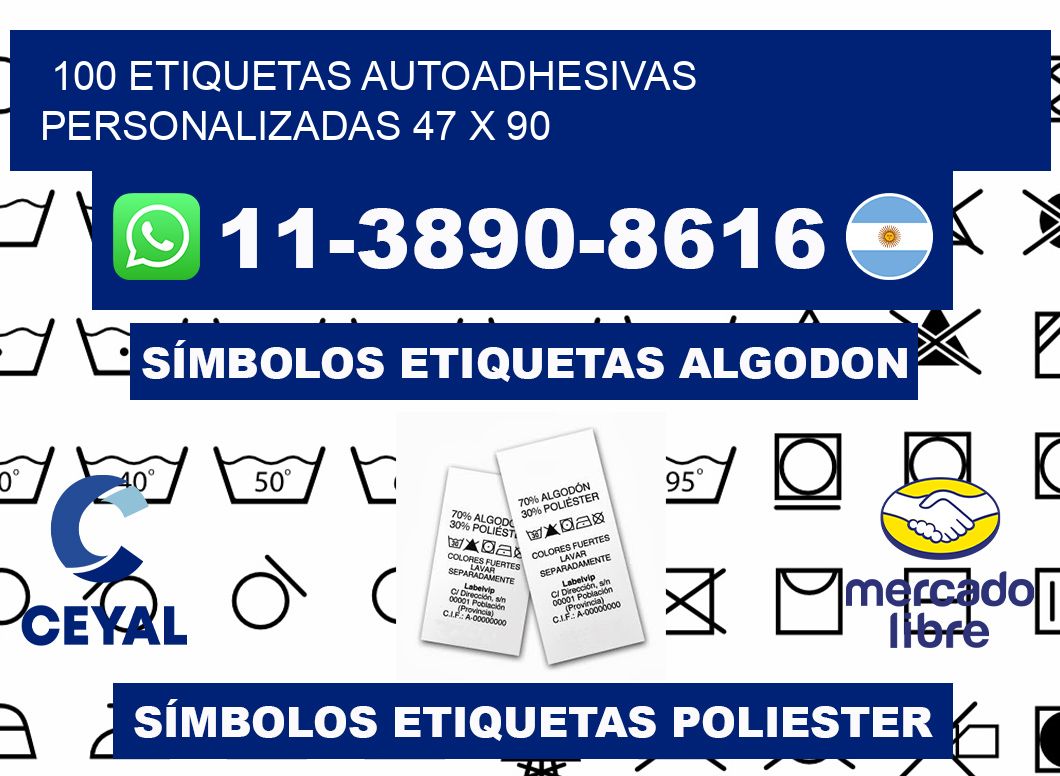 100 Etiquetas autoadhesivas personalizadas 47 x 90