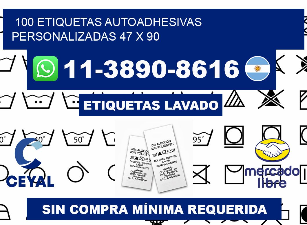 100 Etiquetas autoadhesivas personalizadas 47 x 90