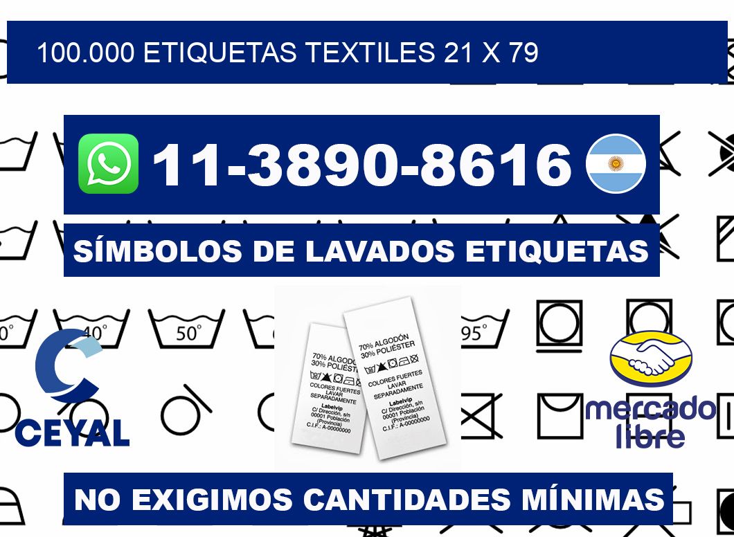 100.000 ETIQUETAS TEXTILES 21 x 79