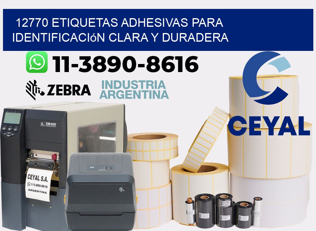 12770 Etiquetas adhesivas para identificación clara y duradera