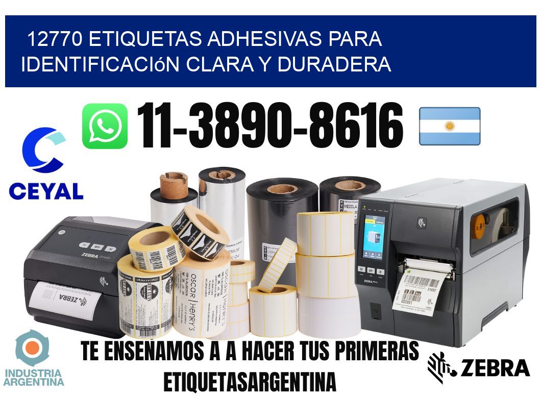 12770 Etiquetas adhesivas para identificación clara y duradera