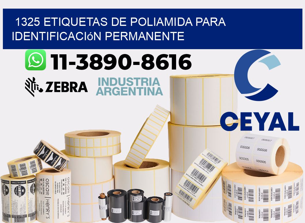 1325 Etiquetas de poliamida para identificación permanente