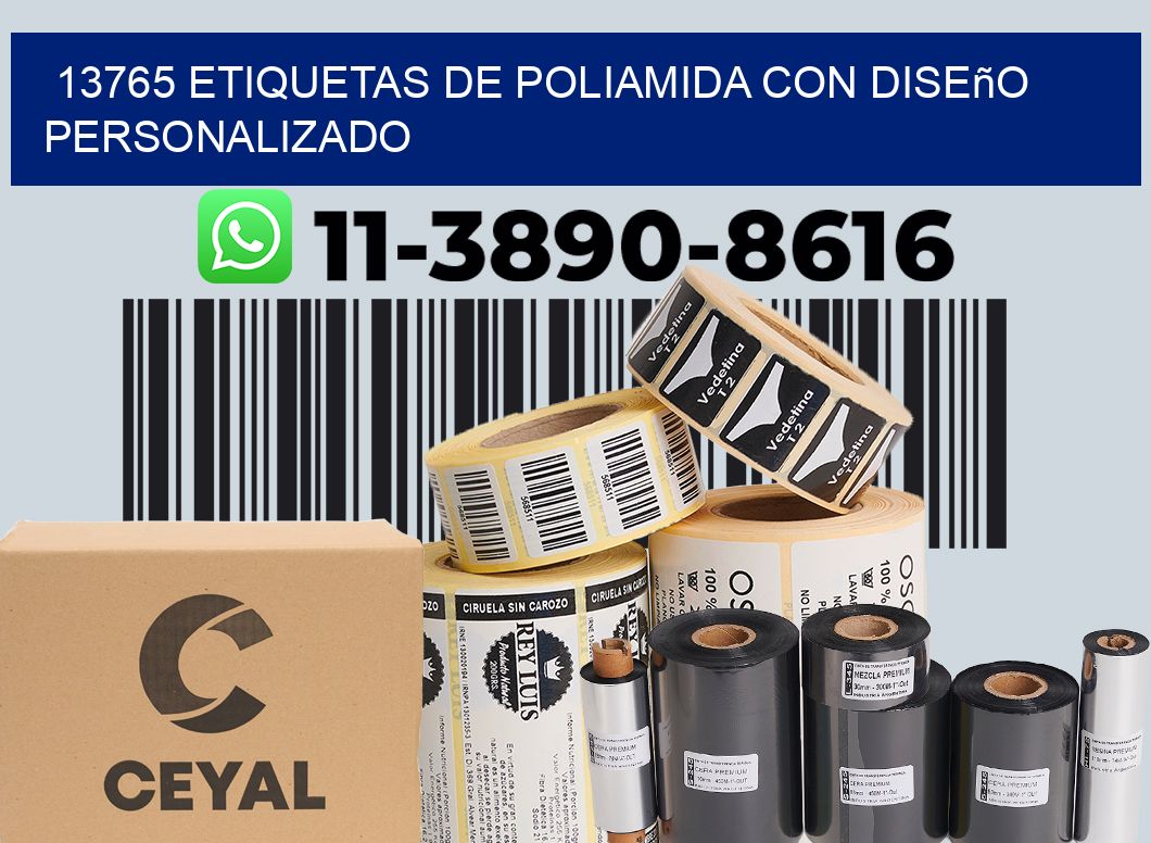 13765 Etiquetas de poliamida con diseño personalizado