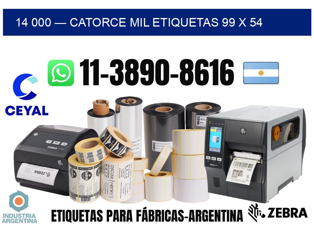 14 000 — catorce mil etiquetas 99 x 54