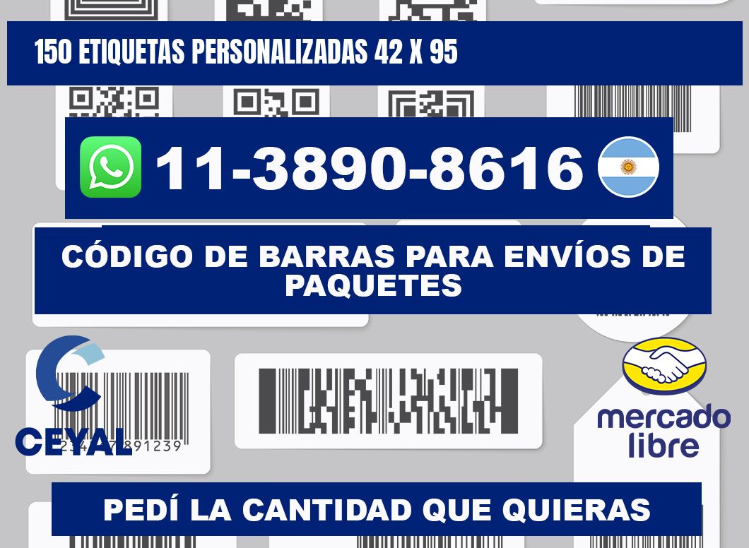150 ETIQUETAS PERSONALIZADAS 42 x 95