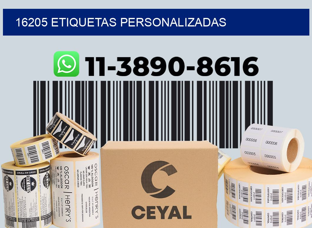 16205 etiquetas personalizadas