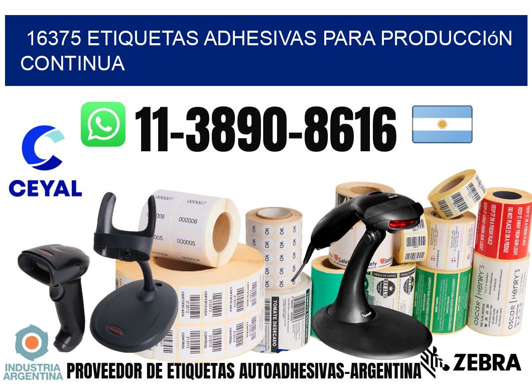 16375 Etiquetas adhesivas para producción continua