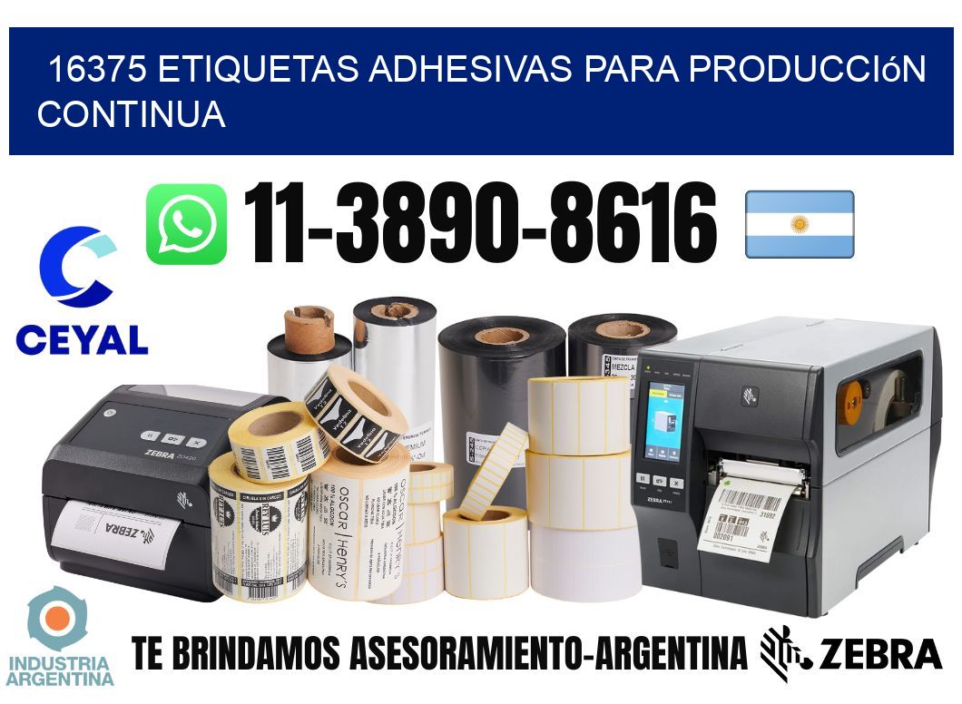 16375 Etiquetas adhesivas para producción continua