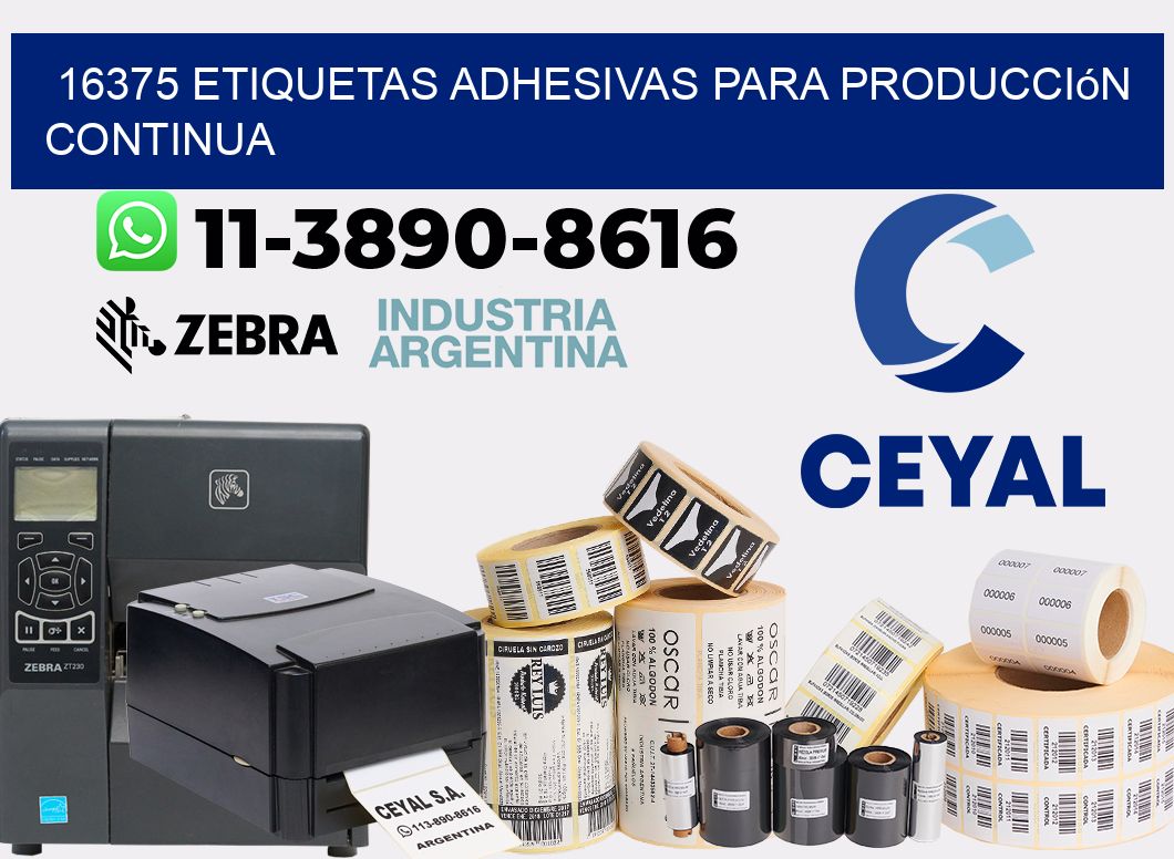16375 Etiquetas adhesivas para producción continua