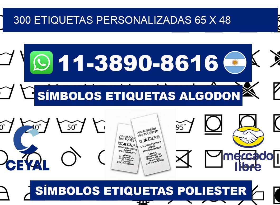 300 ETIQUETAS PERSONALIZADAS 65 x 48