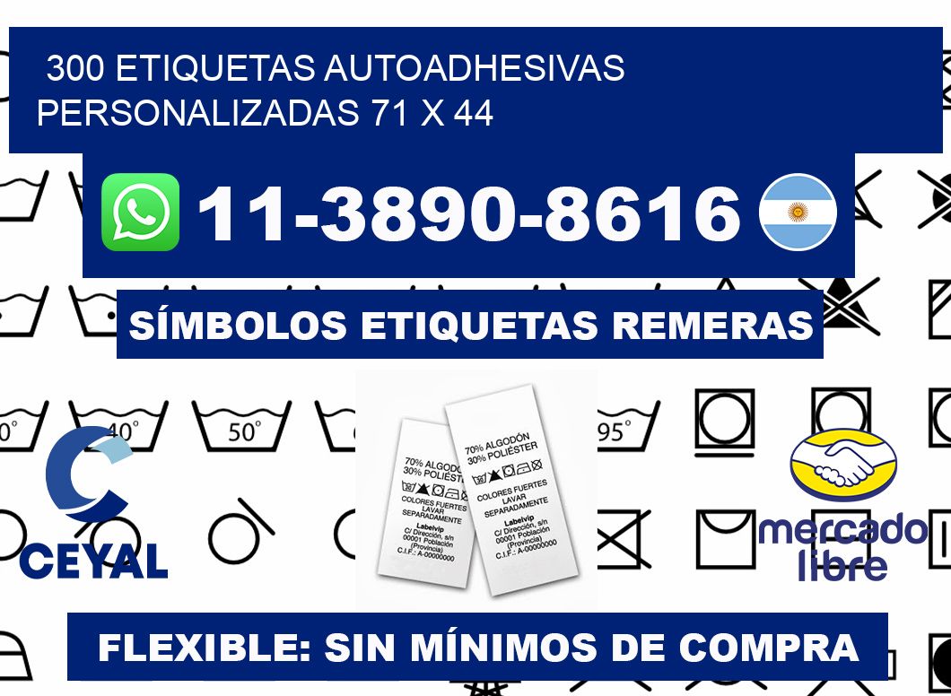 300 Etiquetas autoadhesivas personalizadas 71 x 44