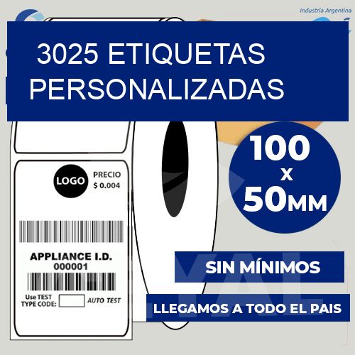 3025 etiquetas personalizadas