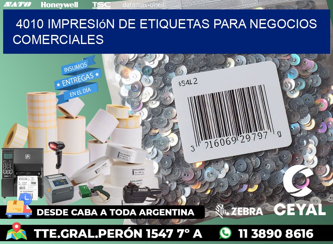 4010 Impresión de etiquetas para negocios comerciales