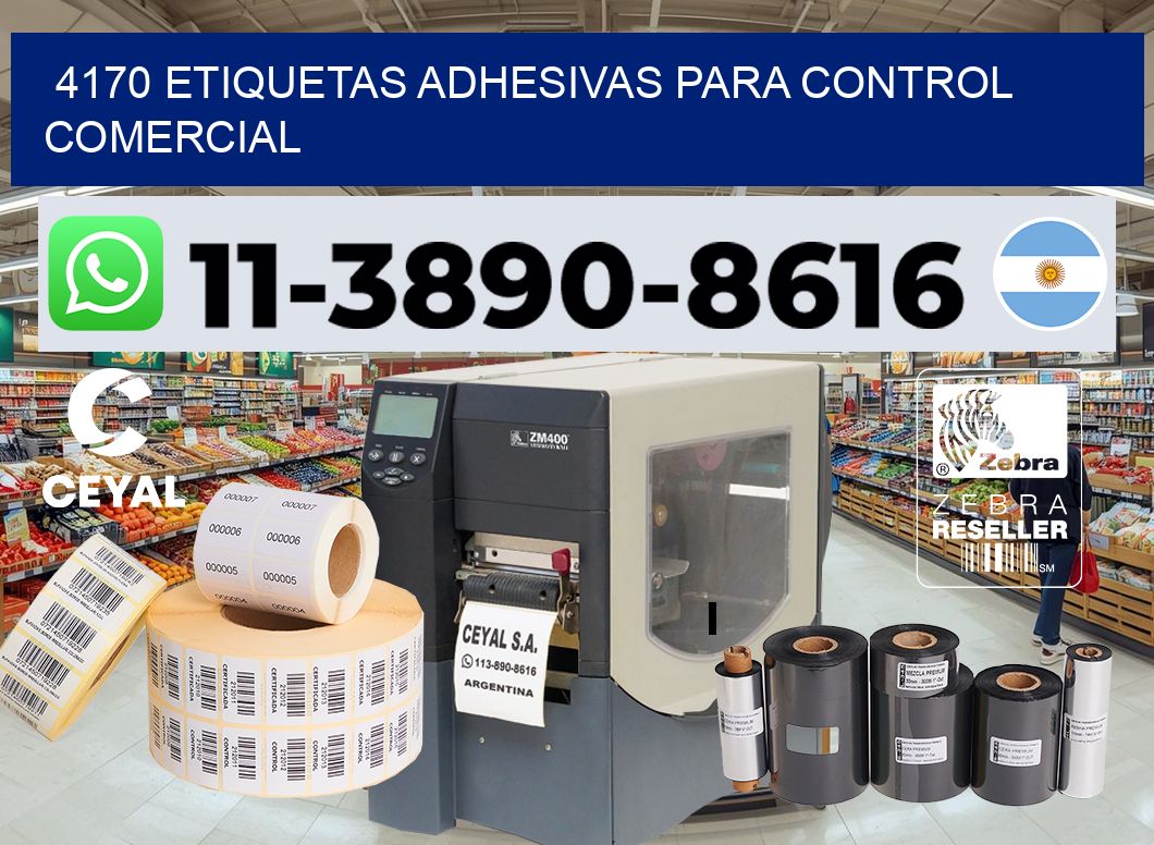 4170 Etiquetas adhesivas para control comercial