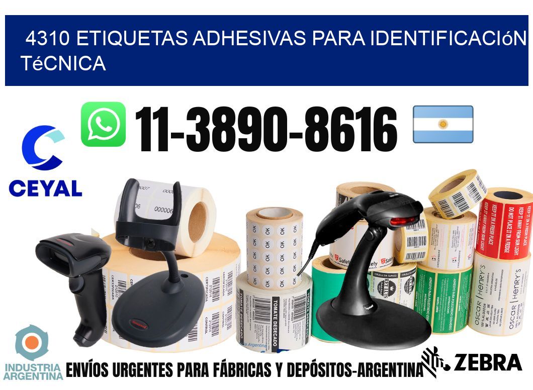 4310 Etiquetas adhesivas para identificación técnica