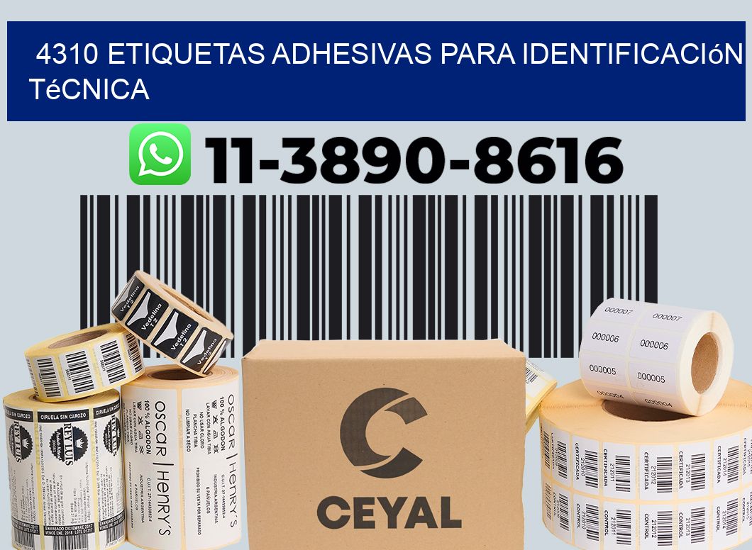 4310 Etiquetas adhesivas para identificación técnica
