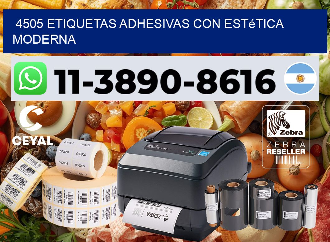 4505 Etiquetas adhesivas con estética moderna