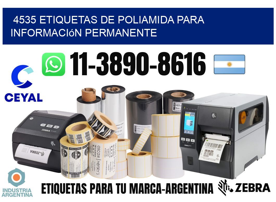 4535 Etiquetas de poliamida para información permanente