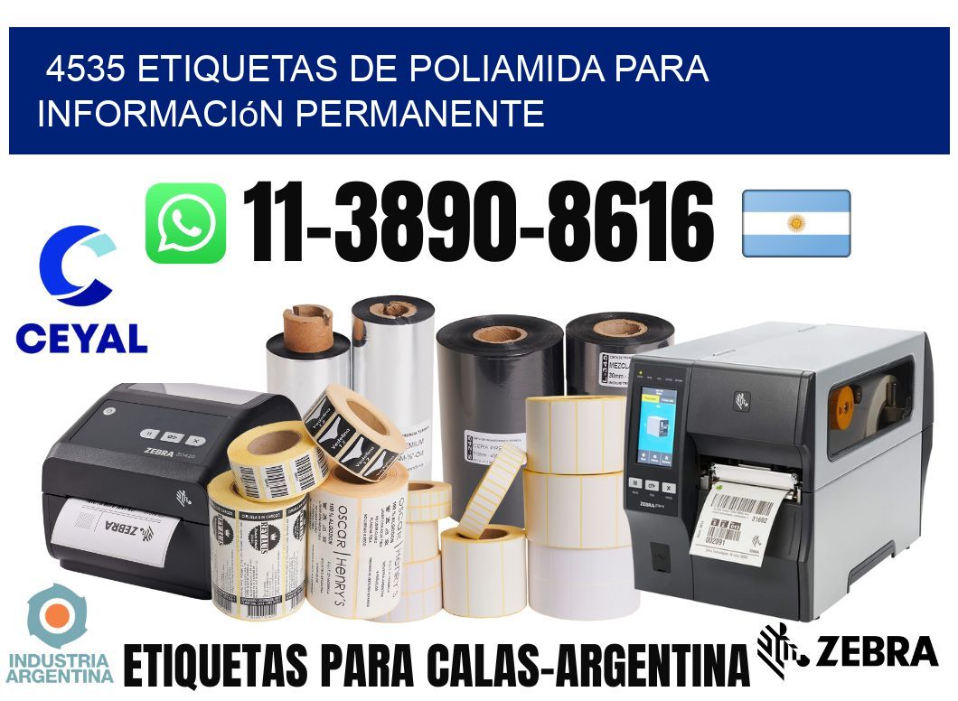 4535 Etiquetas de poliamida para información permanente