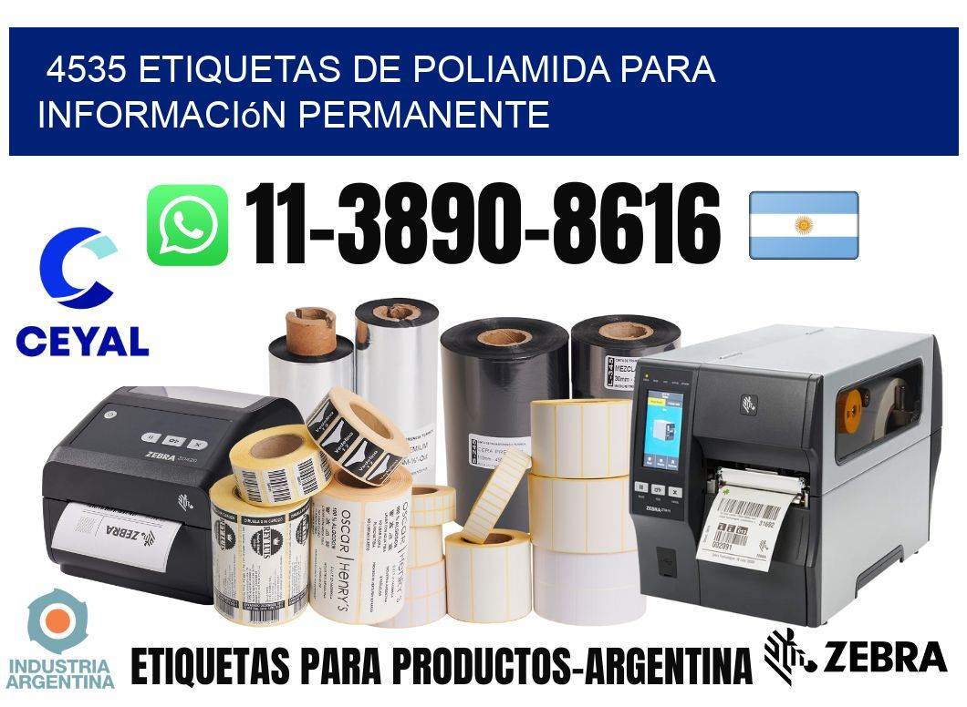 4535 Etiquetas de poliamida para información permanente