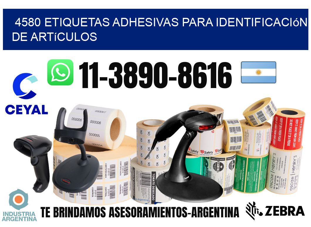 4580 Etiquetas adhesivas para identificación de artículos