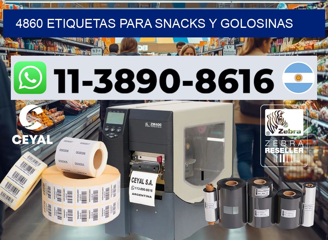 4860 Etiquetas para snacks y golosinas